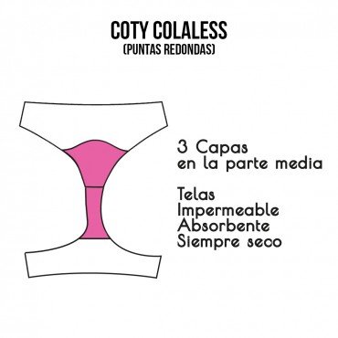 OUTLET COTY Colaless menstrual (Absorbencia LEVE) Talles XS-2XL