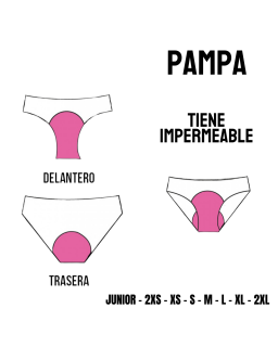 Pampa Bombacha menstrual Sujeta Toallita con impermeable